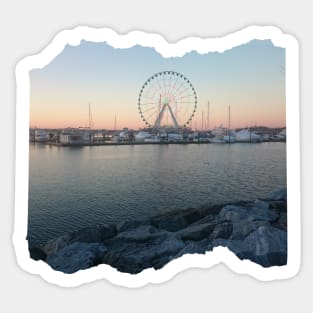 Photography Sunset by the ocean city in USA design carousel Sticker